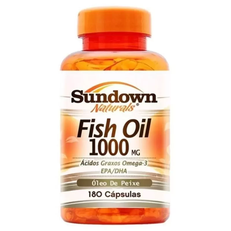 30768038489 Ômega 3 Fish Oil Óleo de Peixe Sundown 1000mg c/180 Cápsulas