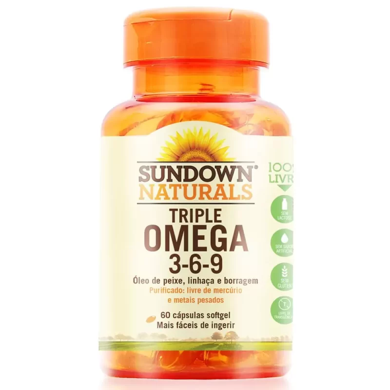 30768101510 Triple Ômega 3-6-9 Sundown c/ 60 Cápsulas