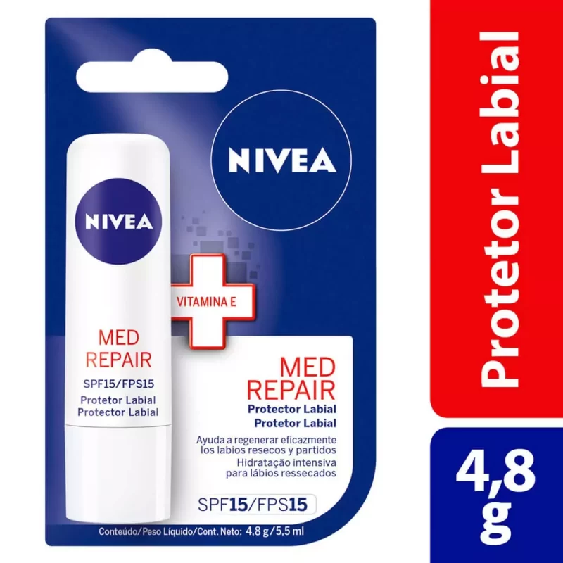 4005808369621 Protetor Labial Nívea Med Repair FPS 15 4,8g