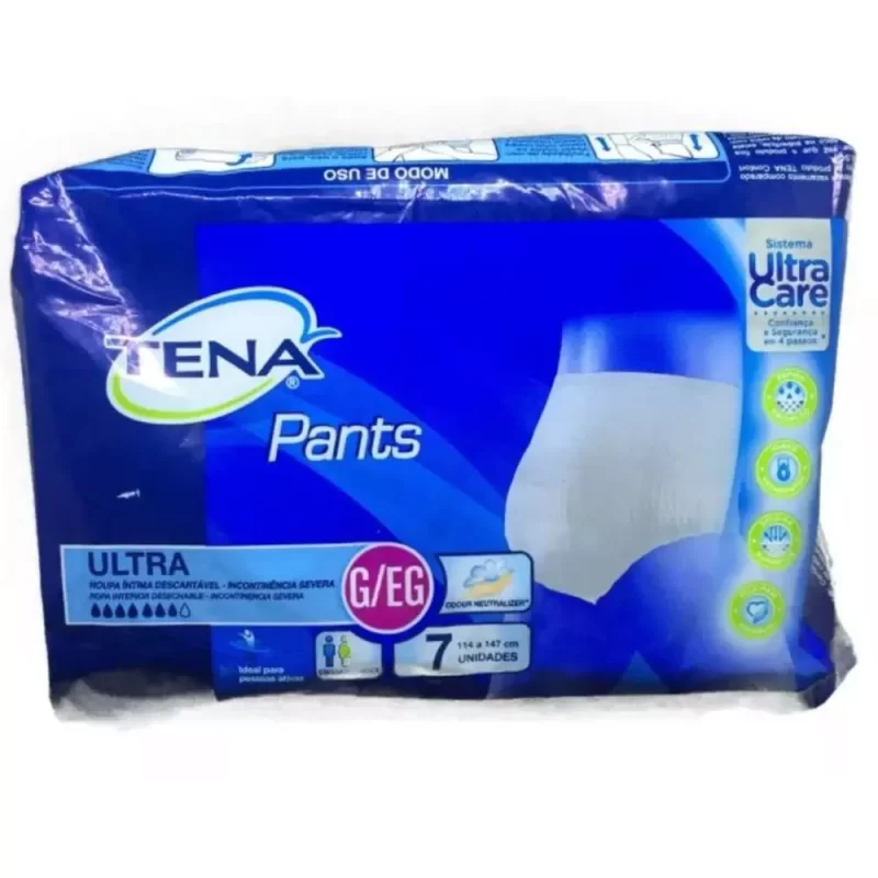 7322540735567 Fralda Geriátrica Tena Pants UltraCare G/EG – 7 Unidades