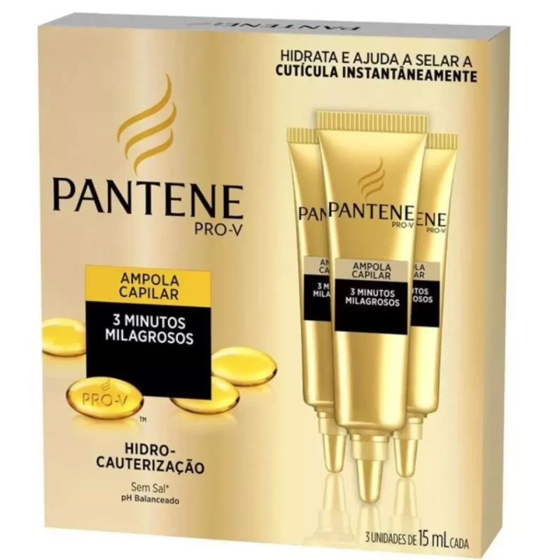 7506309889399 Pantene Pro-V Hidro-Cauterização c/ 3 Ampolas de 15mL Cada