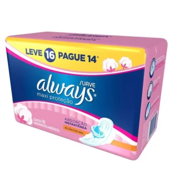 Absorvente Always Proteção Total Cobertura Suave com Abas 16
