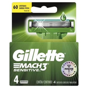Carga Gillette Mach3 Sensitive c/ 4 Unidades
