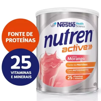 NUTREN ACTIVE Morango Suplemento Alimentar Lata 400g