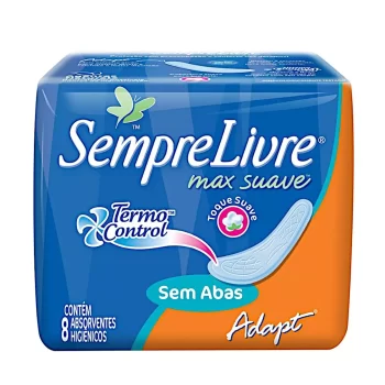 Absorvente Sempre Livre Adapt Plus Suave s/ Abas 8un