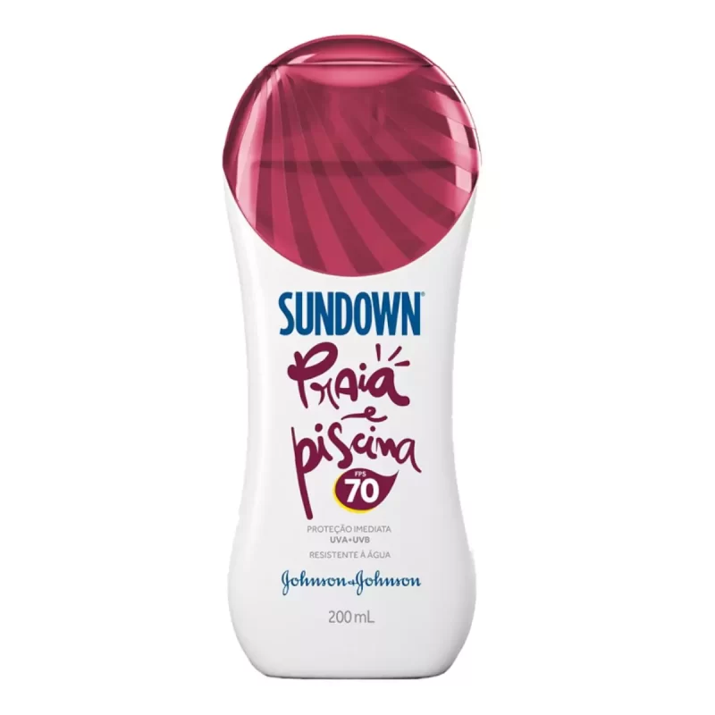 7891010244361 Protetor Solar SUNDOWN Praia e Piscina FPS 70 200mL