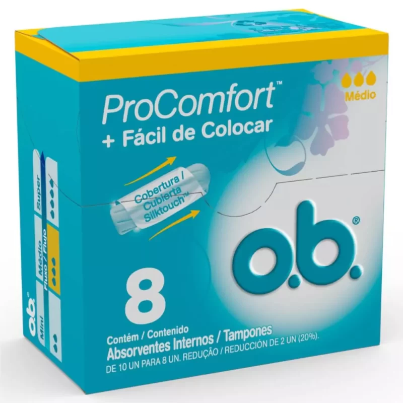 7891010245603 Absorvente Interno O.B. ProComfort Médio c/ 8 Unidades