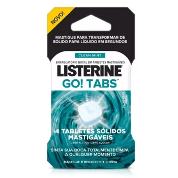 Listerine GO! TABS 4 Tabletes Mastigáveis-Enxaguatório Bucal