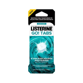 Listerine GO! TABS 8 Tabletes Mastigáveis-Enxaguatório Bucal
