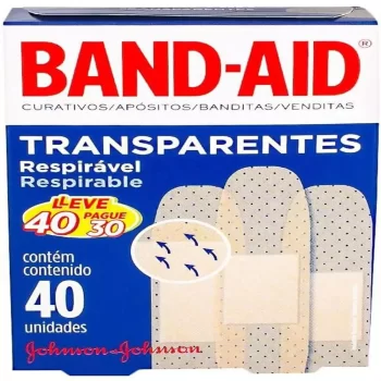 Curativo Band-Aid Transparente c/ 40 Unidades