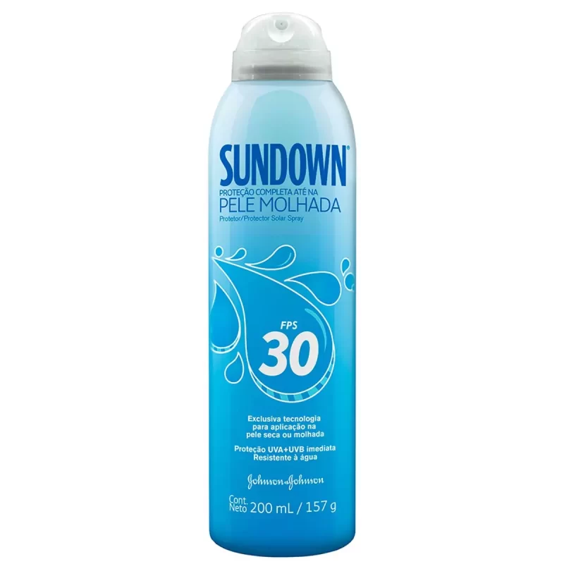7891010517298 Protetor Solar SUNDOWN Pele Molhada Spray FPS30 200mL