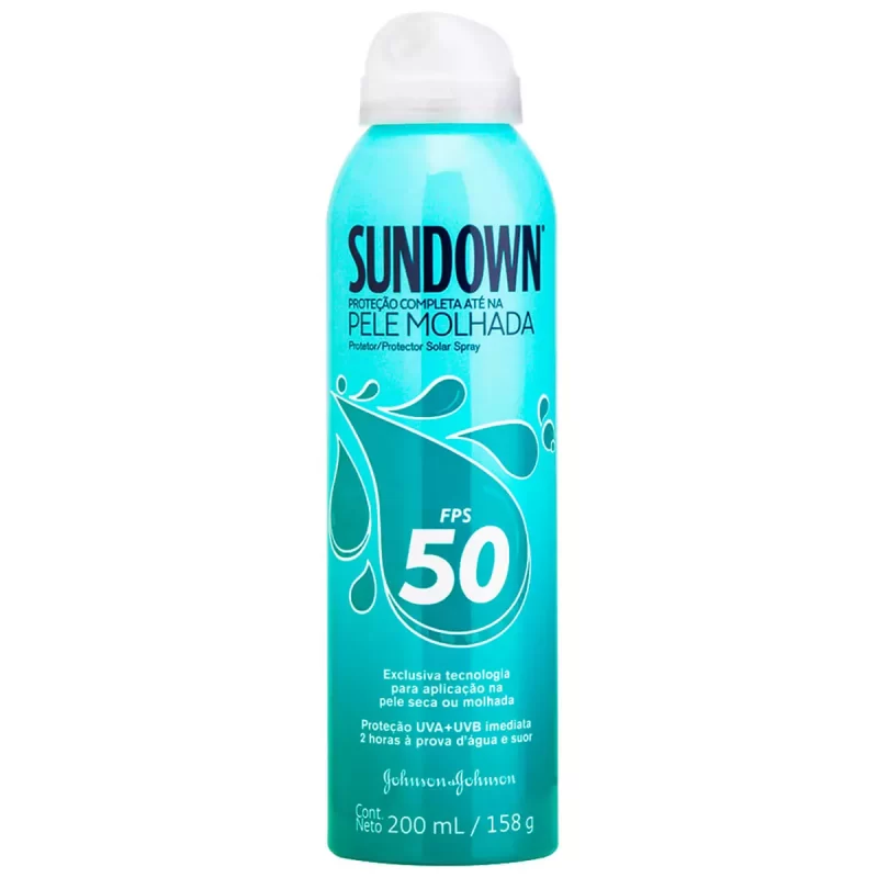 7891010517601 Protetor Solar SUNDOWN Pele Molhada Spray FPS50 200mL