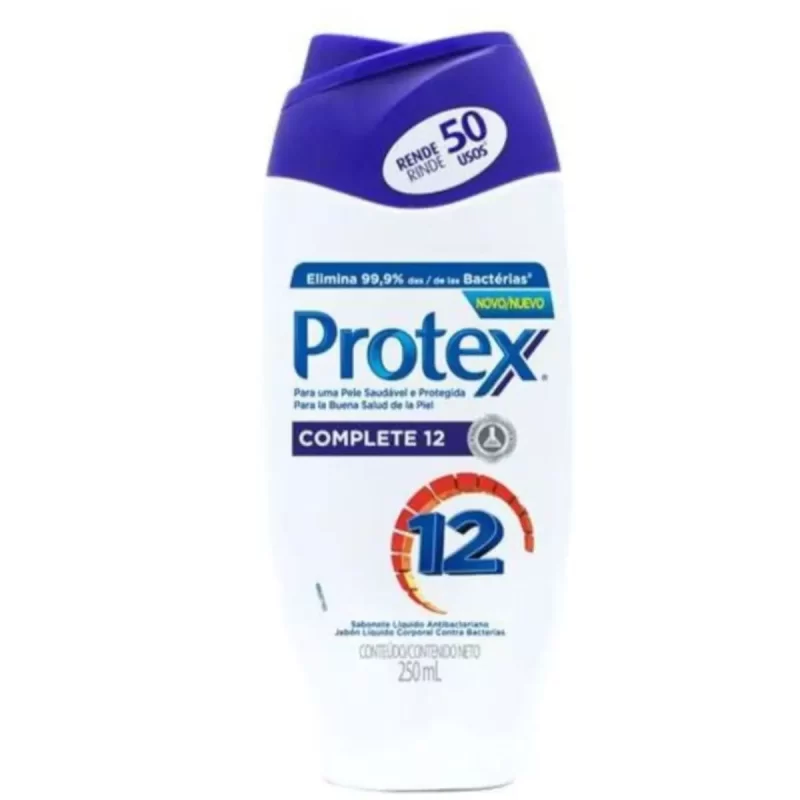 7891024027851 Protex Complete 12 Sabonete Líquido Antibacteriano 250mL
