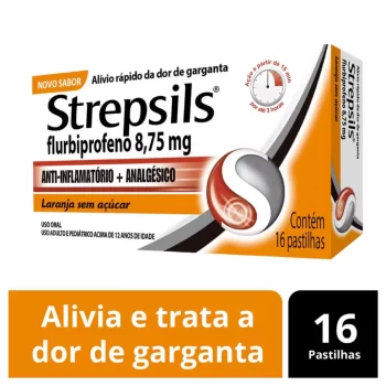 Strepsils Sabor Laranja Sem Açúcar c/ 16 Pastilhas