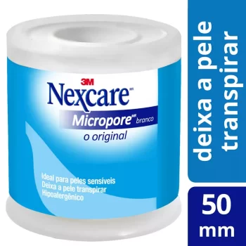 Fita Micropore Branco Peles Sensíveis Nexcare 3M 50mmx4,5m