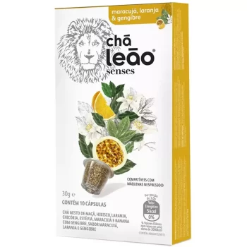Chá Leão Senses Maracujá, Laranja e Gengibre c/10 Cápsulas