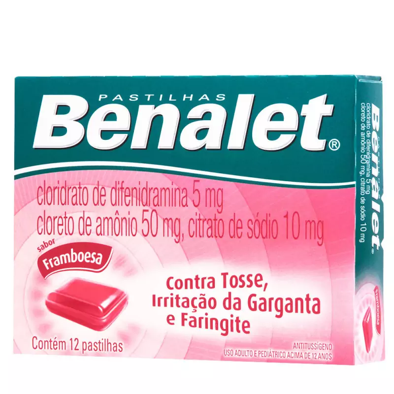 7891268402001 Benalet Sabor Framboesa c/ 12 Pastilhas