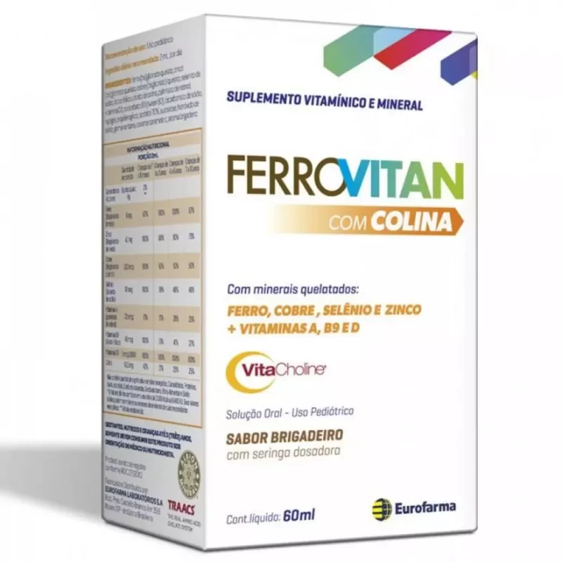 7891317003081 Ferrovitan Com Colina Solução Oral Sabor Brigadeiro 60mL
