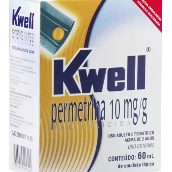 Kwell Emulsão Tópica 60mL Mata Piolhos e Lêndeas +Pente Fino