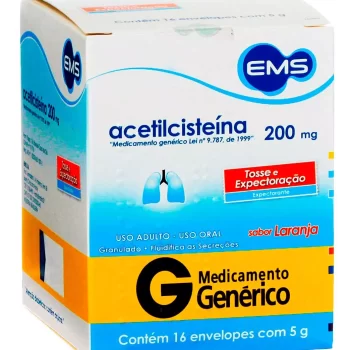 Acetilcisteina Granulado 200mg c/ 16 Envelopes de 5g Cada Genérico EMS