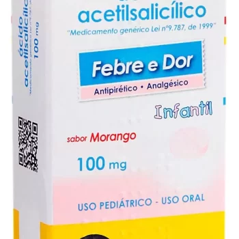 Ácido Acetilsalicílico Inf Morango 100mg 30 Cpr Genérico EMS