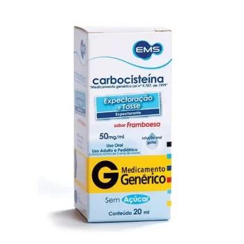 Carbocisteína Gotas Framboesa 50mg/mL 20mL Genérico EMS