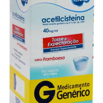 Acetilcisteína Xarope Expectorante Adulto Framboesa 40mg/mL 120mL Genérico EMS
