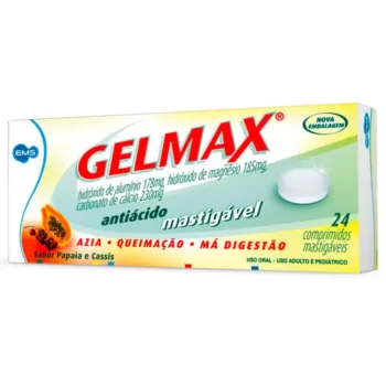 Gelmax Sabor Papaia e Cassis c/ 24 Comprimidos Mastigáveis