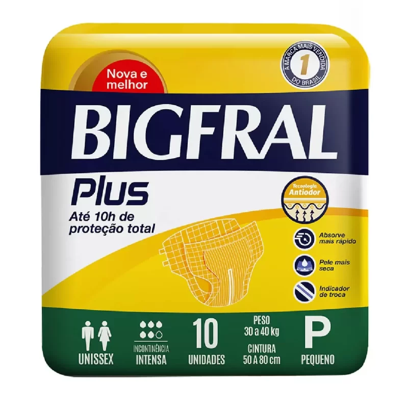 7896012800812 Fralda Geriátrica Bigfral Plus P – 10 Unidades