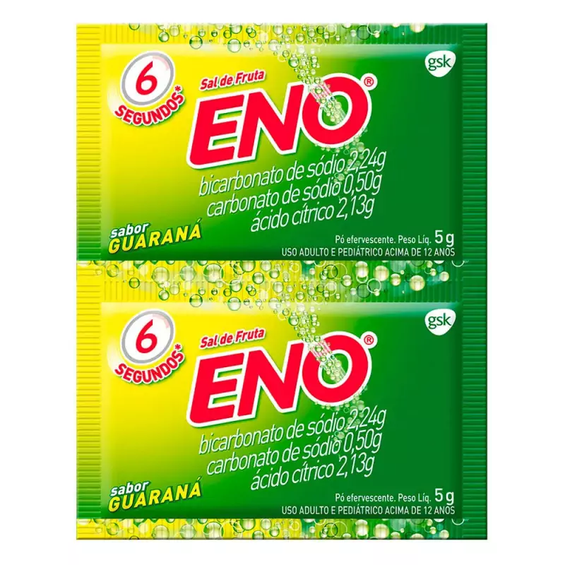7896015517014 Eno Efervescente Sabor Guaraná c/ 2 Sachês de 5g Cada