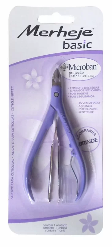 7896075709879 Alicate para Cutículas Merheje Basic Lilás
