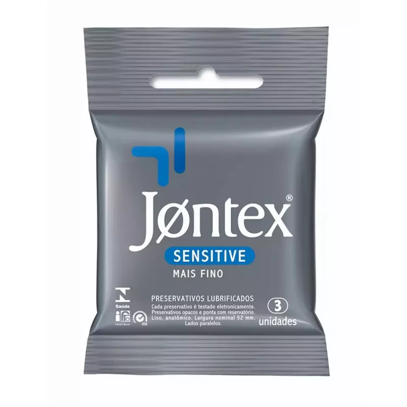 7896222720009 Preservativo Jontex Sensitive c/ 3 Camisinhas