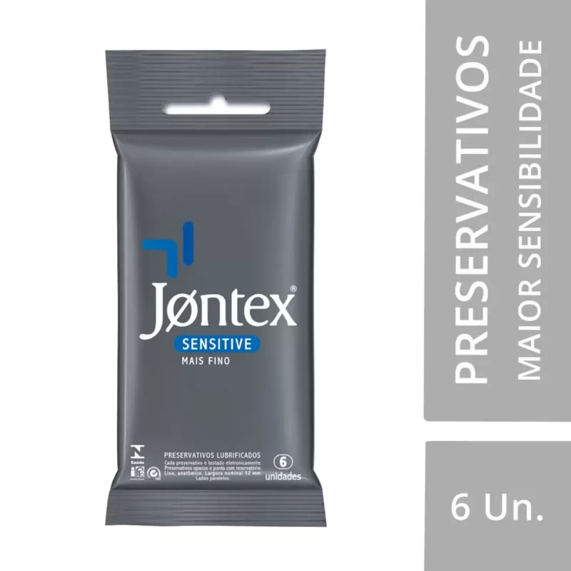 7896222720016 Preservativo Jontex Sensitive c/ 6 Camisinhas