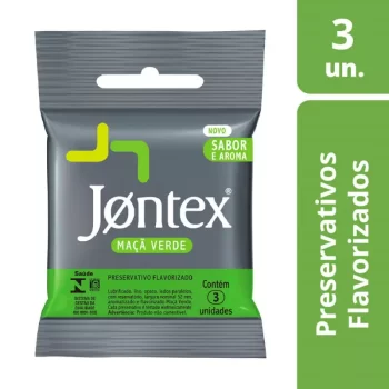 Preservativo Jontex Flavorizado Maça Verde c/ 3 Camisinhas