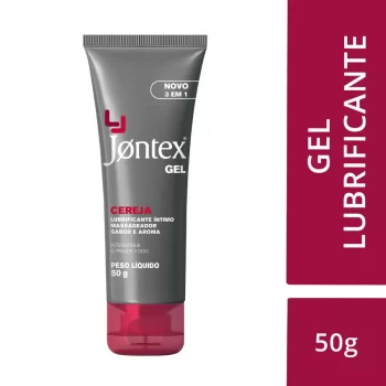 Jontex Gel Lubrificante Íntimo Massageador 3 em 1 Cereja 50g