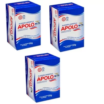 Algodão Hidrófilo Apolo em Rolo Caixa 50g