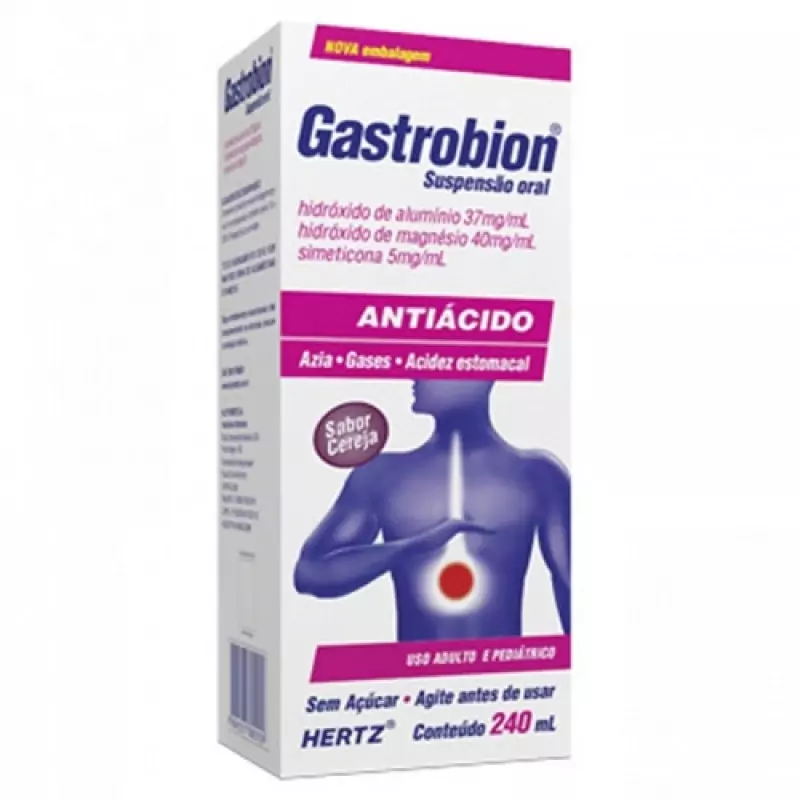 7896331702958 Gastrobion Suspensão Oral 37mg/40mg/5mg/mL 240mL