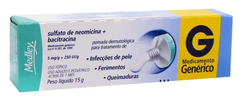 7896422504454 Neomicina+Bacitracina Pomada 15g Genérico Medley