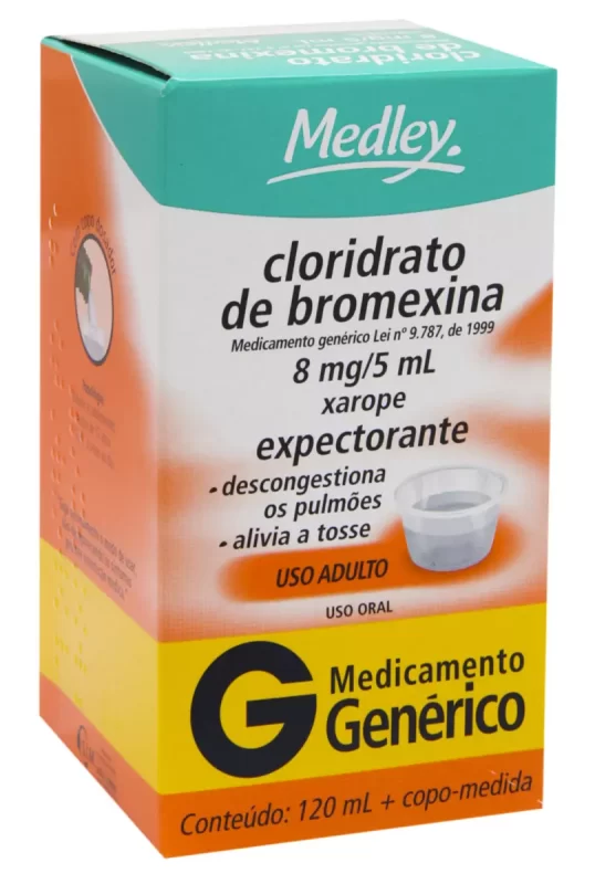 7896422505154 Bromexina Xarope Adulto 8mg/5mL 120mL Genérico Medley