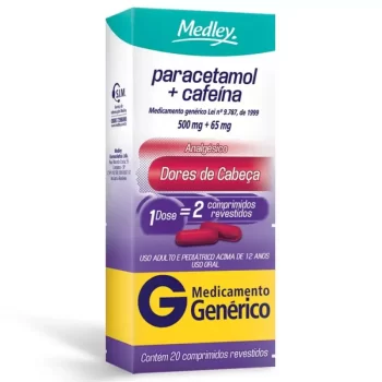 Paracetamol+Cafeína 500mg/65mg c/20 Cpr Genérico Medley