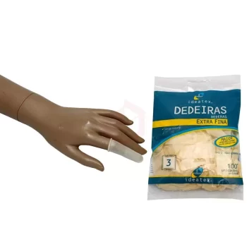 Dedeiras Ideatex Látex Extra Fina Tamanho 3 c/ 100 Unidades