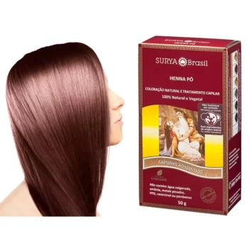 Henna Pó Castanho Acinzentado Surya Brasil 50g 12.3.P