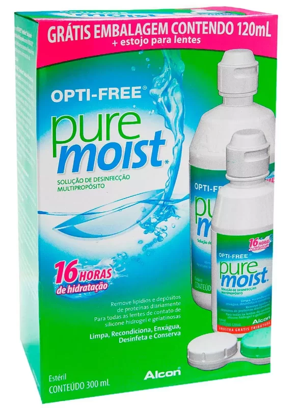 7896548198797 Opti-Free Puremoist Solução Lentes 300mL +120mL +Estojo