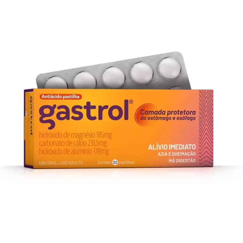 7896622300443 Gastrol Antiácido c/20 Pastilhas Mastigáveis