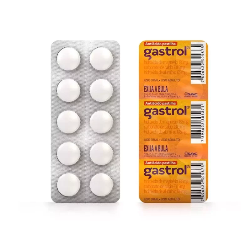 7896622305875 Gastrol Antiácido c/10 Pastilhas Mastigáveis
