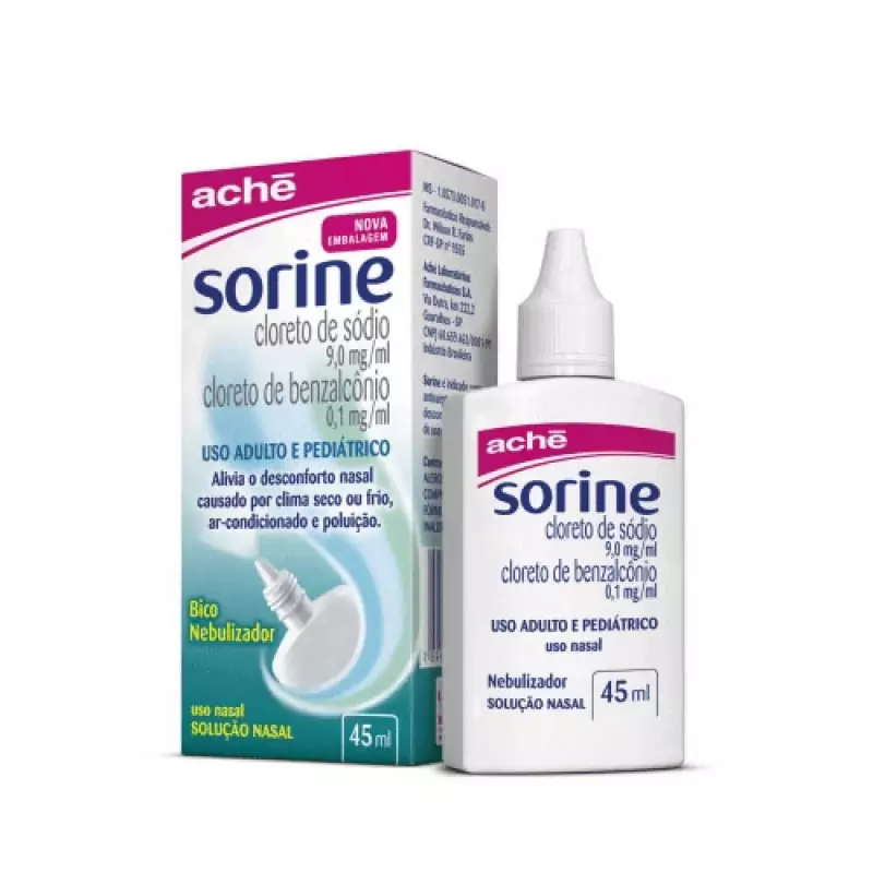 7896658012327 Sorine Bico Nebulizador Solução Nasal 9mg/0,1mg/mL 45mL