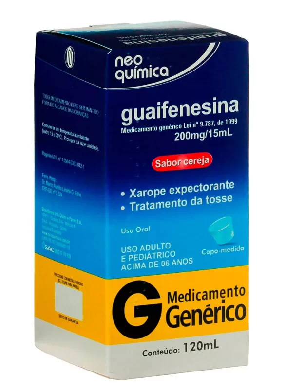 7896714228389 Guaifenesina Xarope Cereja 13,33 120mL Genérico Neo Quimica