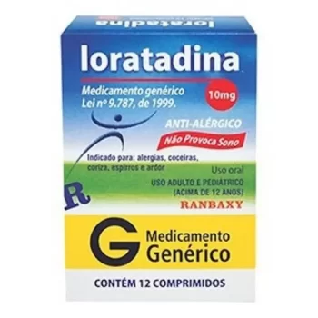 Loratadina 10mg c/ 12 Comprimidos Genérico Ranbaxy