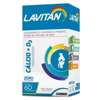 Lavitan Cálcio Calcium + Vit D3 600mg c/ 60 Comprimidos