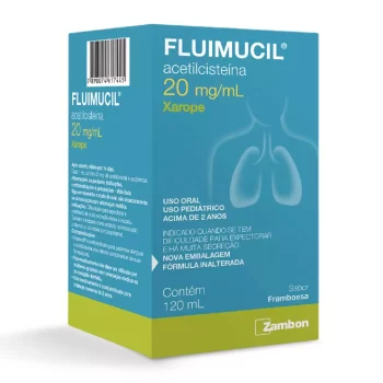 Fluimucil Xarope Expectorante Ped Framboesa 20mg 120mL